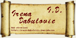 Irena Dabulović vizit kartica